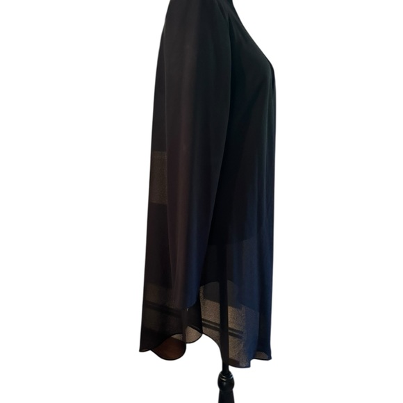 Black Sheer Open Front Cardigan - Picture 4 of 4